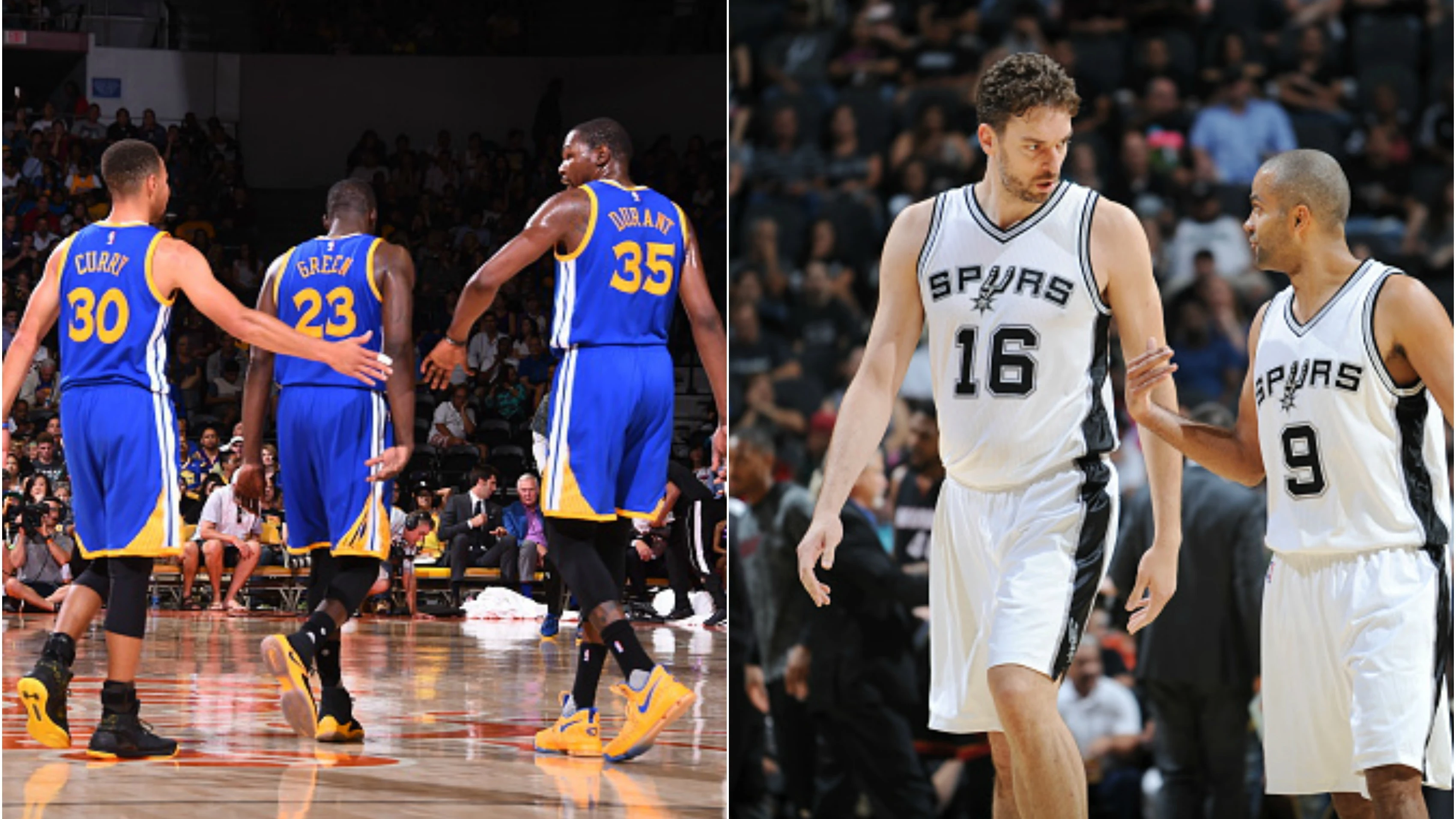 Curry y Durant frente a Pau Gasol y Parker