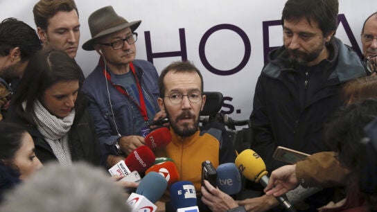 El secretario de Organizaci&oacute;n de Podemos, Pablo Echenique, tras la I Asamblea Estatal de Vamos!, en Madrid
