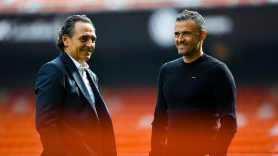 Luis Enrique, con Prandelli