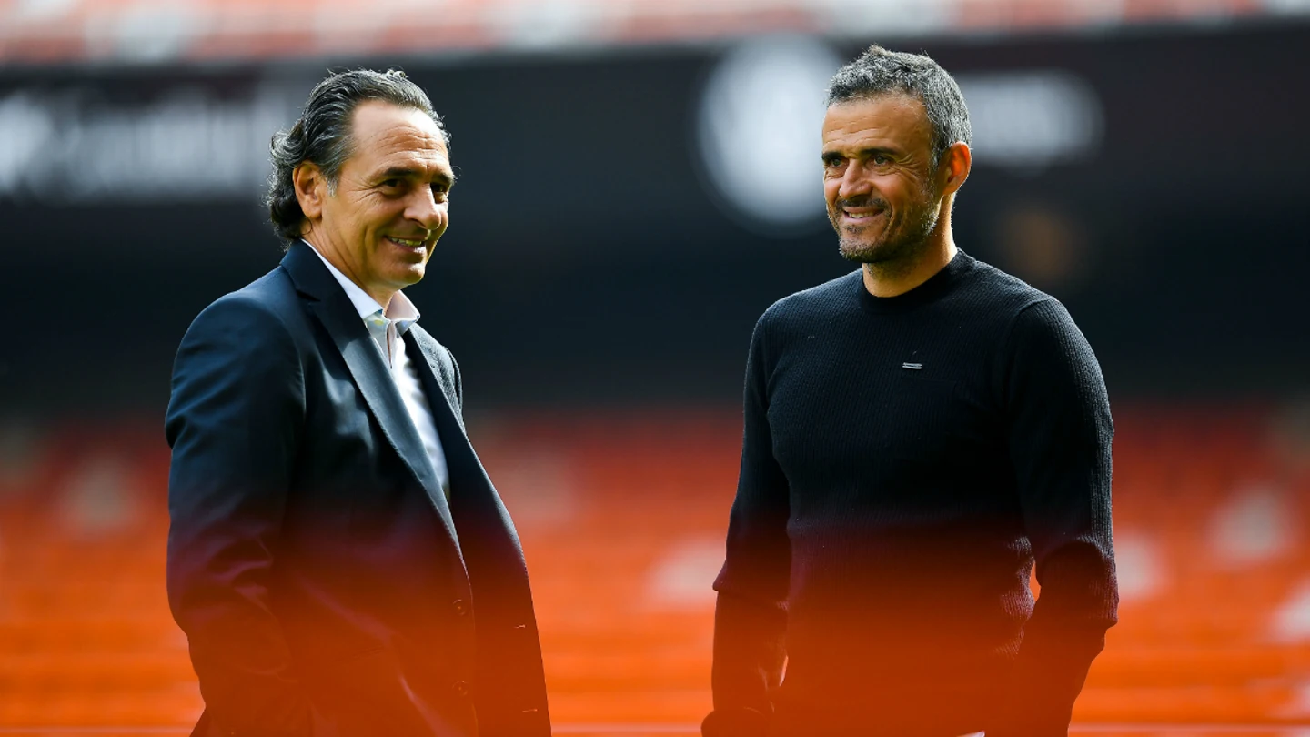 Luis Enrique, con Prandelli Luis Enrique, con Prandelli