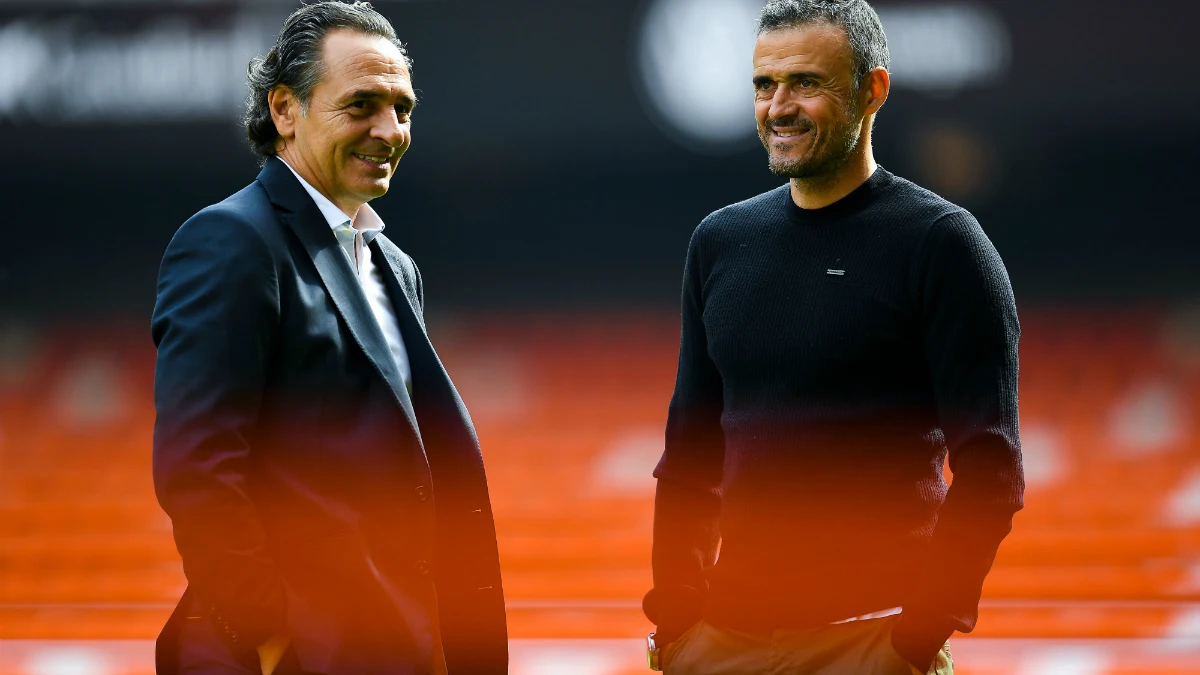 Luis Enrique, con Prandelli