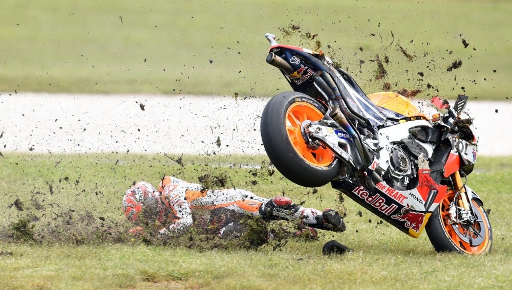 Caída de Marc Márquez en el MotoGP de Australia