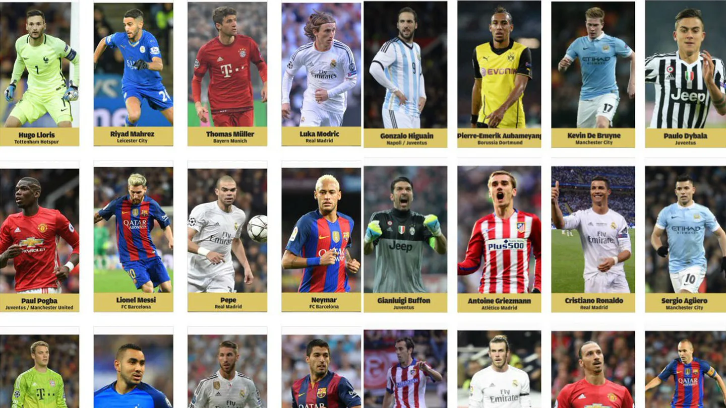 30 nominados al Balón de Oro 30 nominados al Balón de Oro