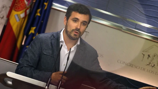 Alberto Garzón en rueda de prensa Alberto Garzón en rueda de prensa