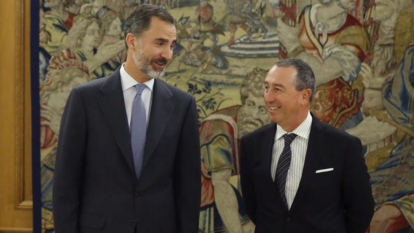El rey Felipe recibe al portavoz de Comprom&iacute;s, Joan Baldov&iacute;