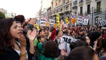 Manifestantes contra la LOMCE en Madrid