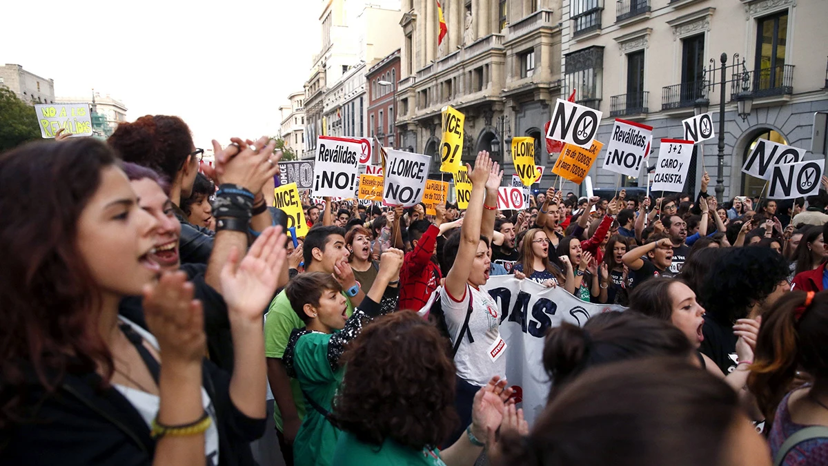 Manifestantes contra la LOMCE en Madrid