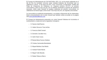 Junta General de Accionistas 2015