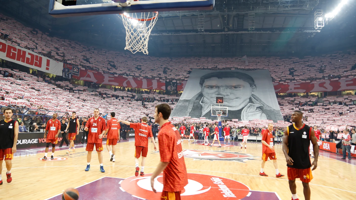 El Kombank Arena, durante un partido de Euroliga El Kombank Arena, durante un partido de Euroliga