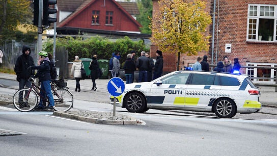 Un coche de polic&iacute;a en Dinamarca