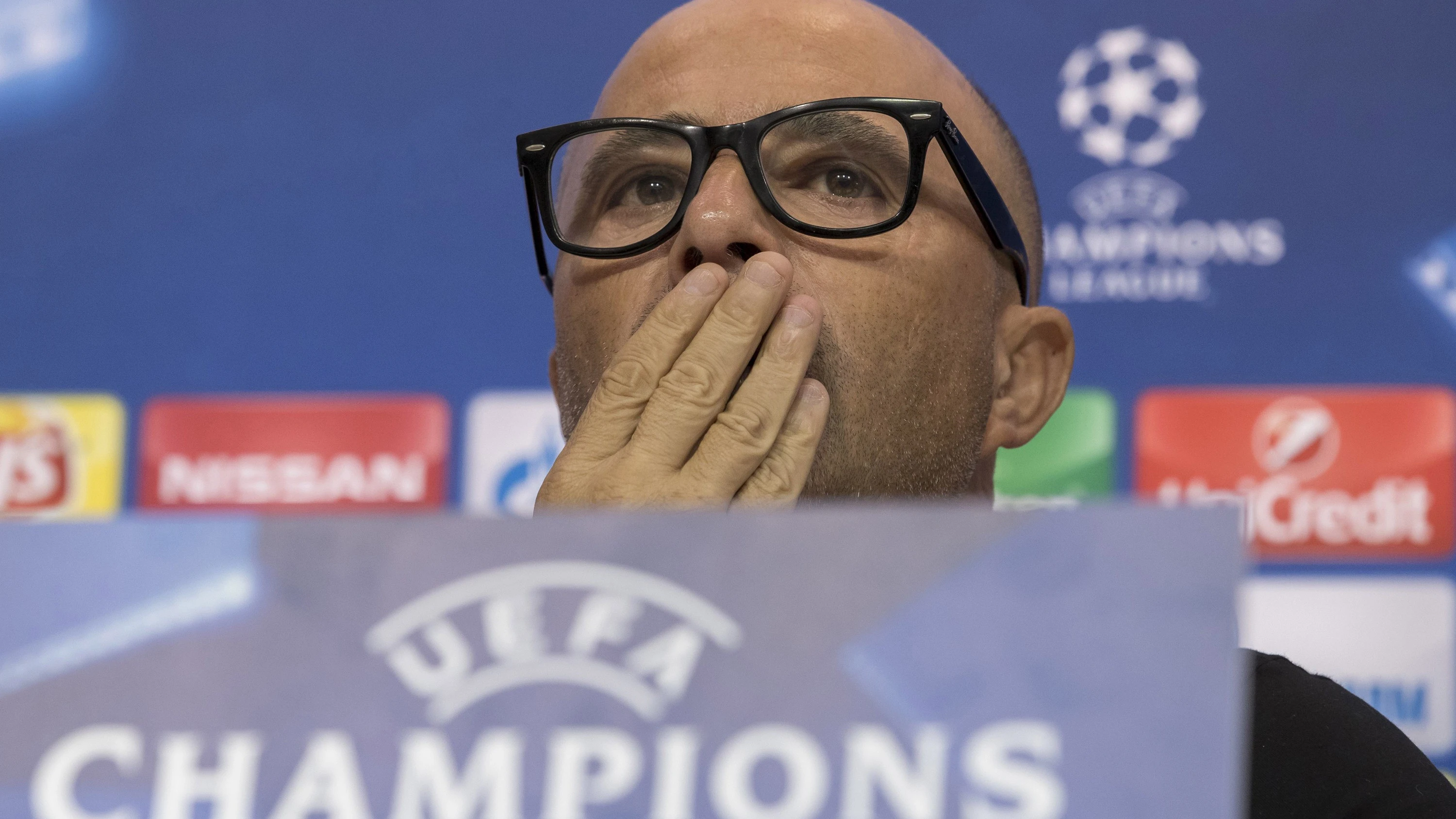 Sampaoli, durante la rueda de prensa