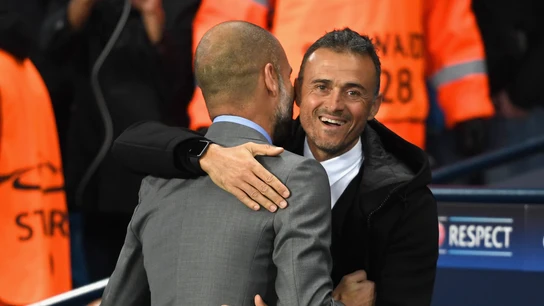 El abrazo entre Luis Enrique y Pep Guardiola El abrazo entre Luis Enrique y Pep Guardiola