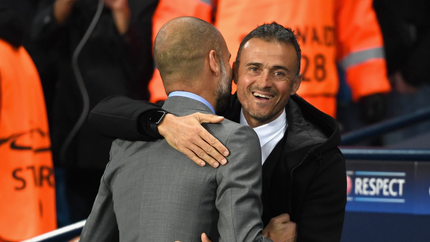 El abrazo entre Luis Enrique y Pep Guardiola El abrazo entre Luis Enrique y Pep Guardiola