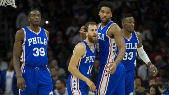 Sergio Rodr&iacute;guez, durante un partido con los Sixers
