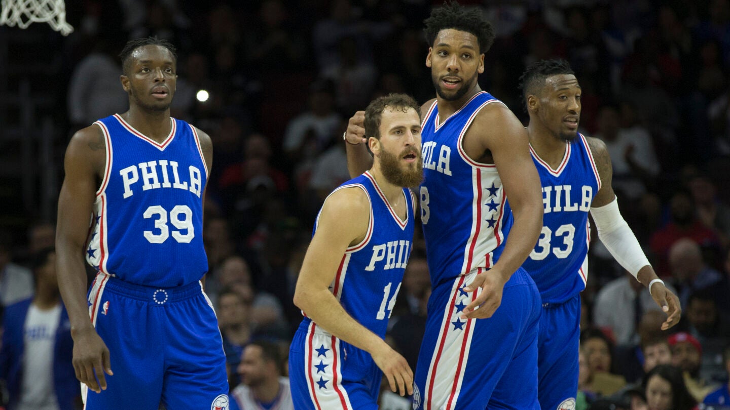 Sergio Rodr&iacute;guez, durante un partido con los Sixers