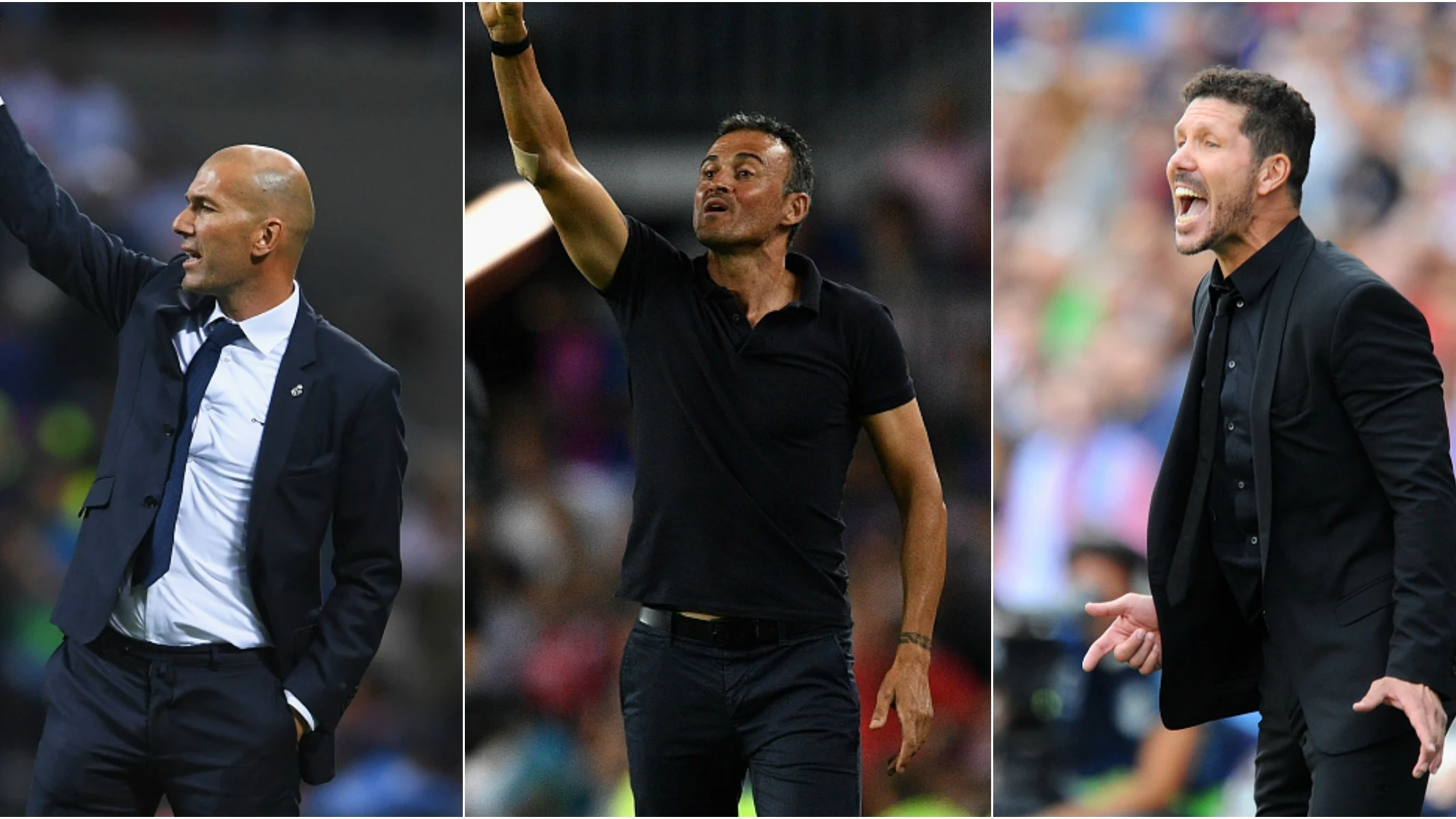Zidane, Luis Enrique y Simeone Zidane, Luis Enrique y Simeone
