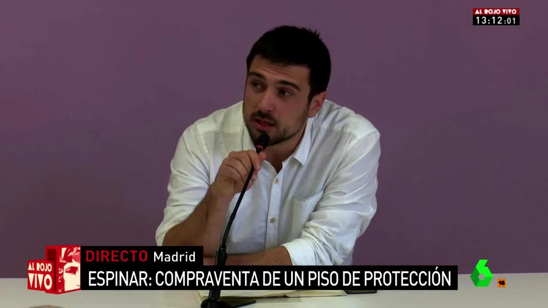 Ramón Espinar en rueda de prensa