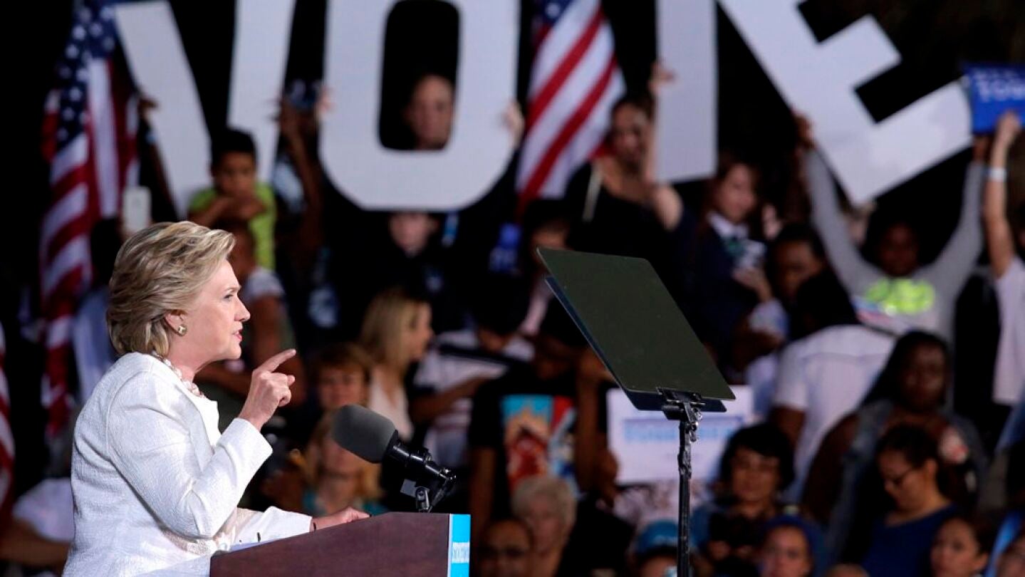 Hillary Clinton durante un acto electoral