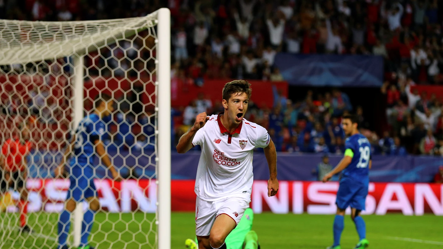 Vietto celebra su gol ante el Dinamo Vietto celebra su gol ante el Dinamo