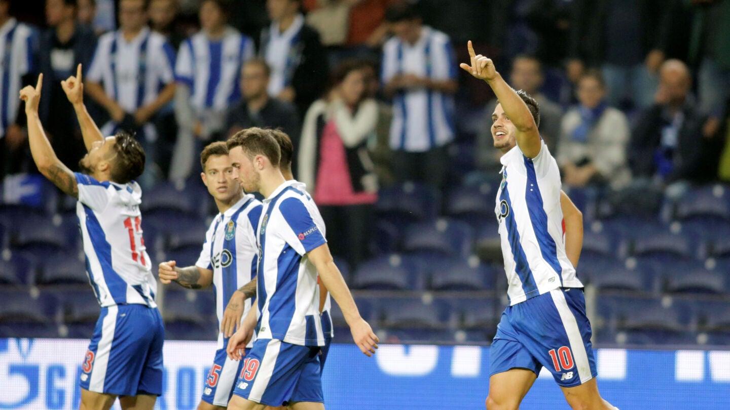 El Oporto celebra su gol ante el Brujas