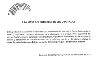 PNL para el cierre de todos los CIE del territorio español. 