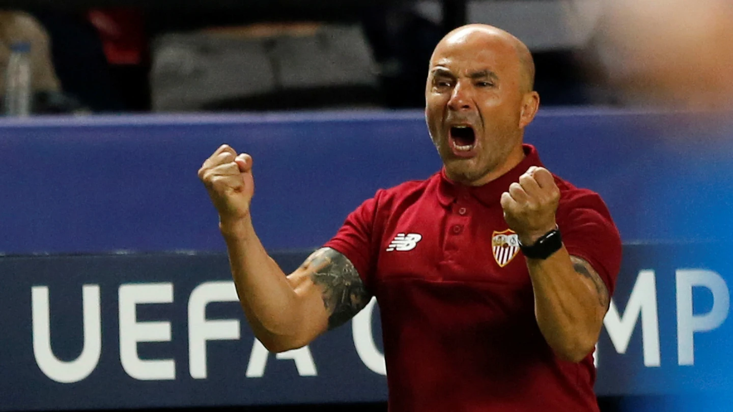 Sampaoli celebra un gol ante el Dinamo Sampaoli celebra un gol ante el Dinamo