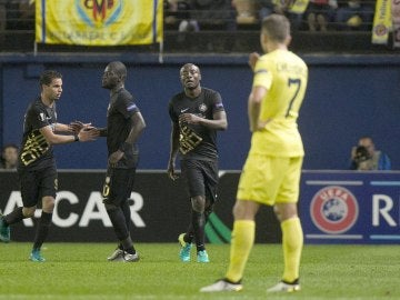 Los jugadores del Osmanlispor celebran un gol en El Madrigal Los jugadores del Osmanlispor celebran un gol en El Madrigal