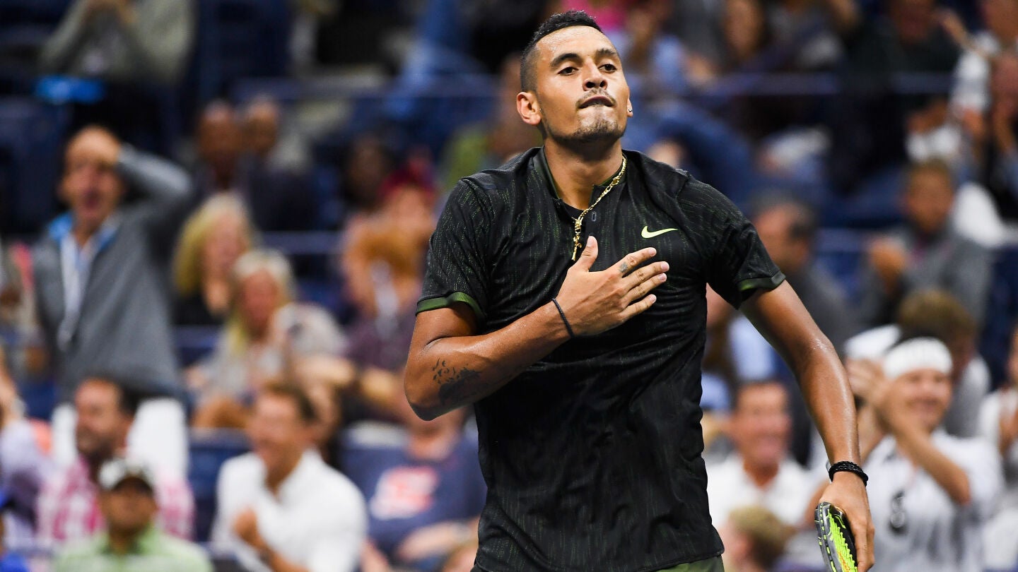 Nick Kyrgios celebra un punto durante un partido