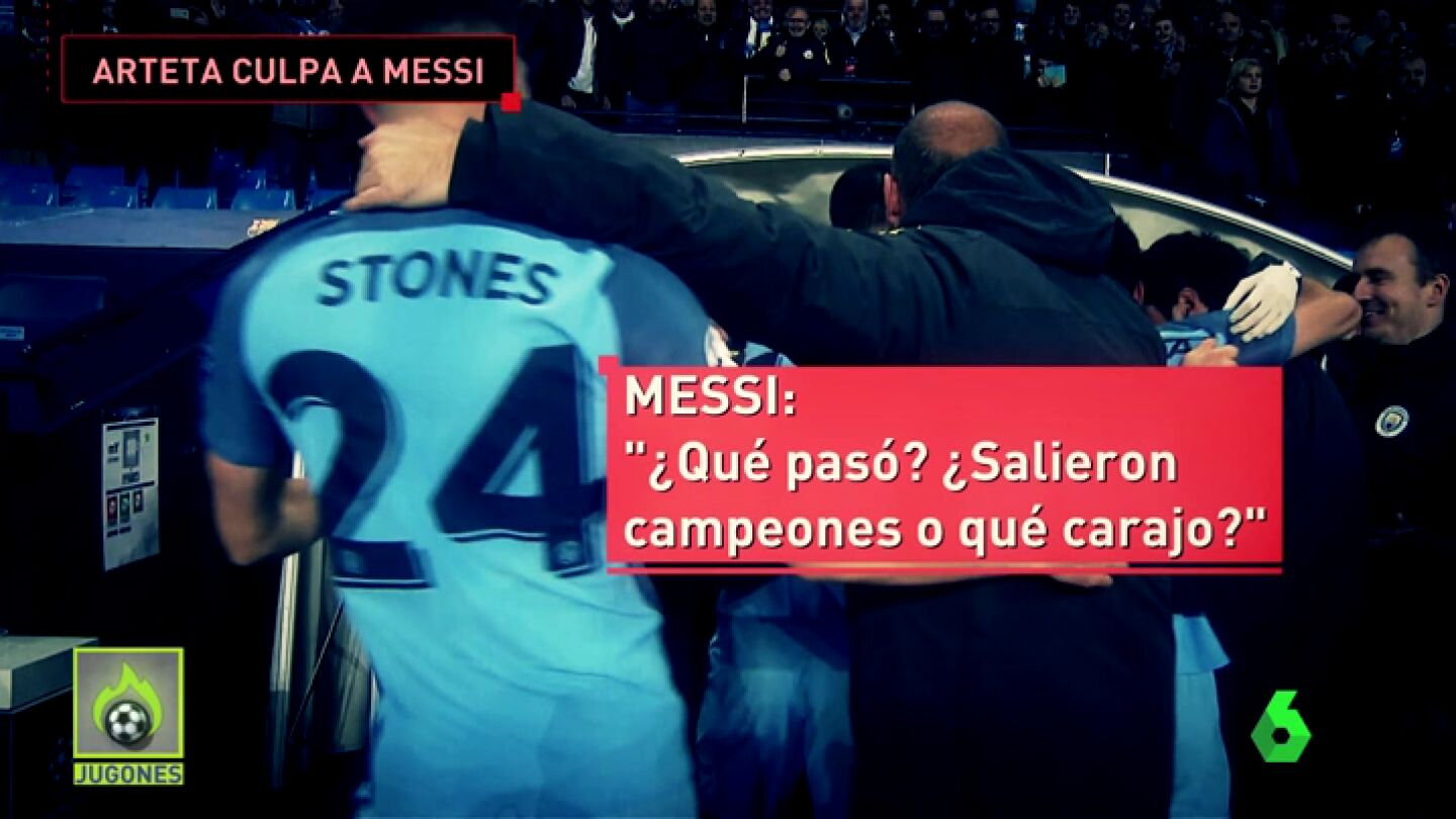 Frame 82.689557 de: Arteta niega haber empezado la bronca con Messi: "&iquest;Qu&eacute; ganaron, la Champions?"