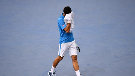 Djokovic se lamenta tras perder un punto ante Cilic Djokovic se lamenta tras perder un punto ante Cilic