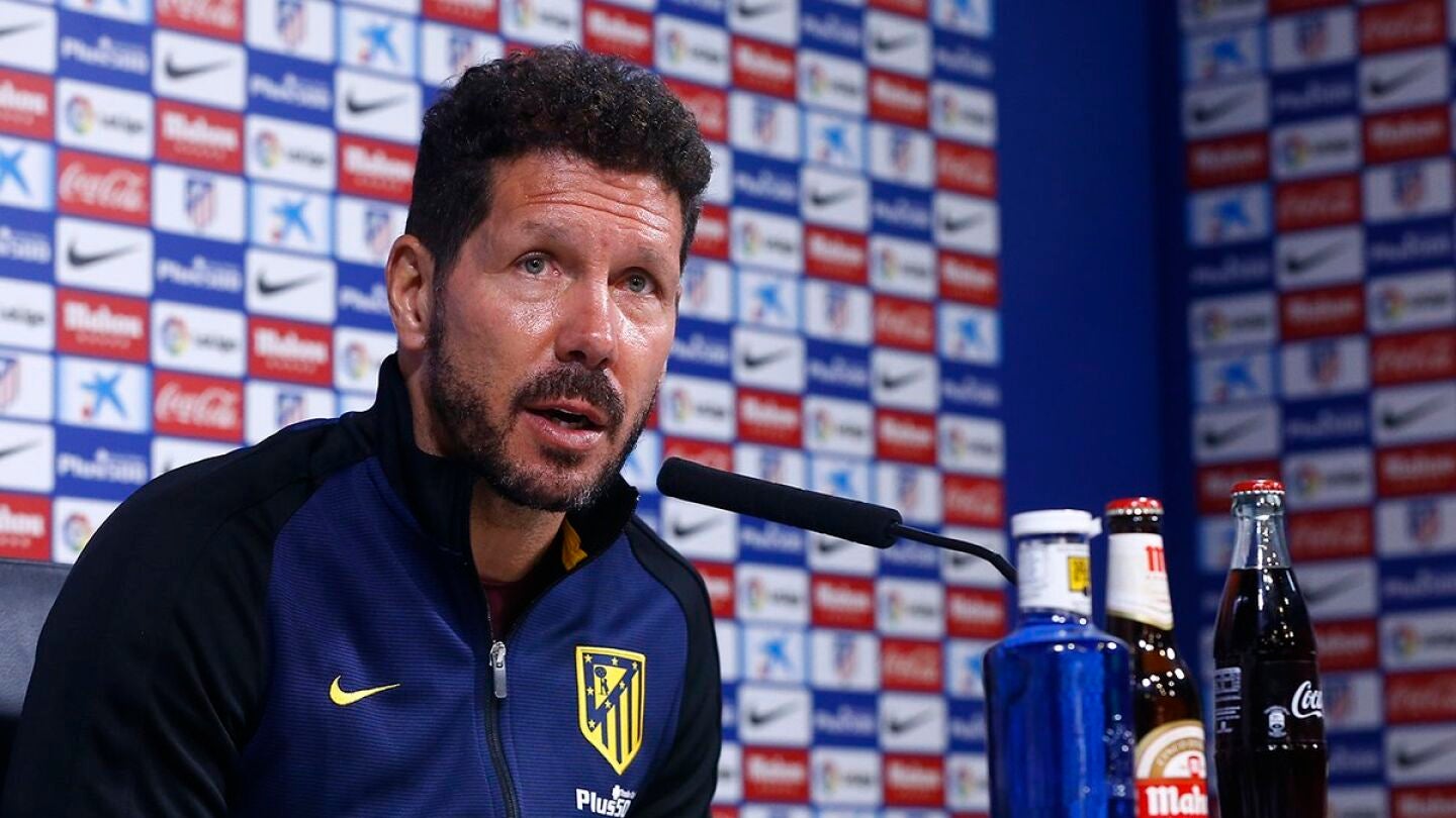 El t&eacute;cnico argentino Diego Pablo Simeone, en rueda de prensa