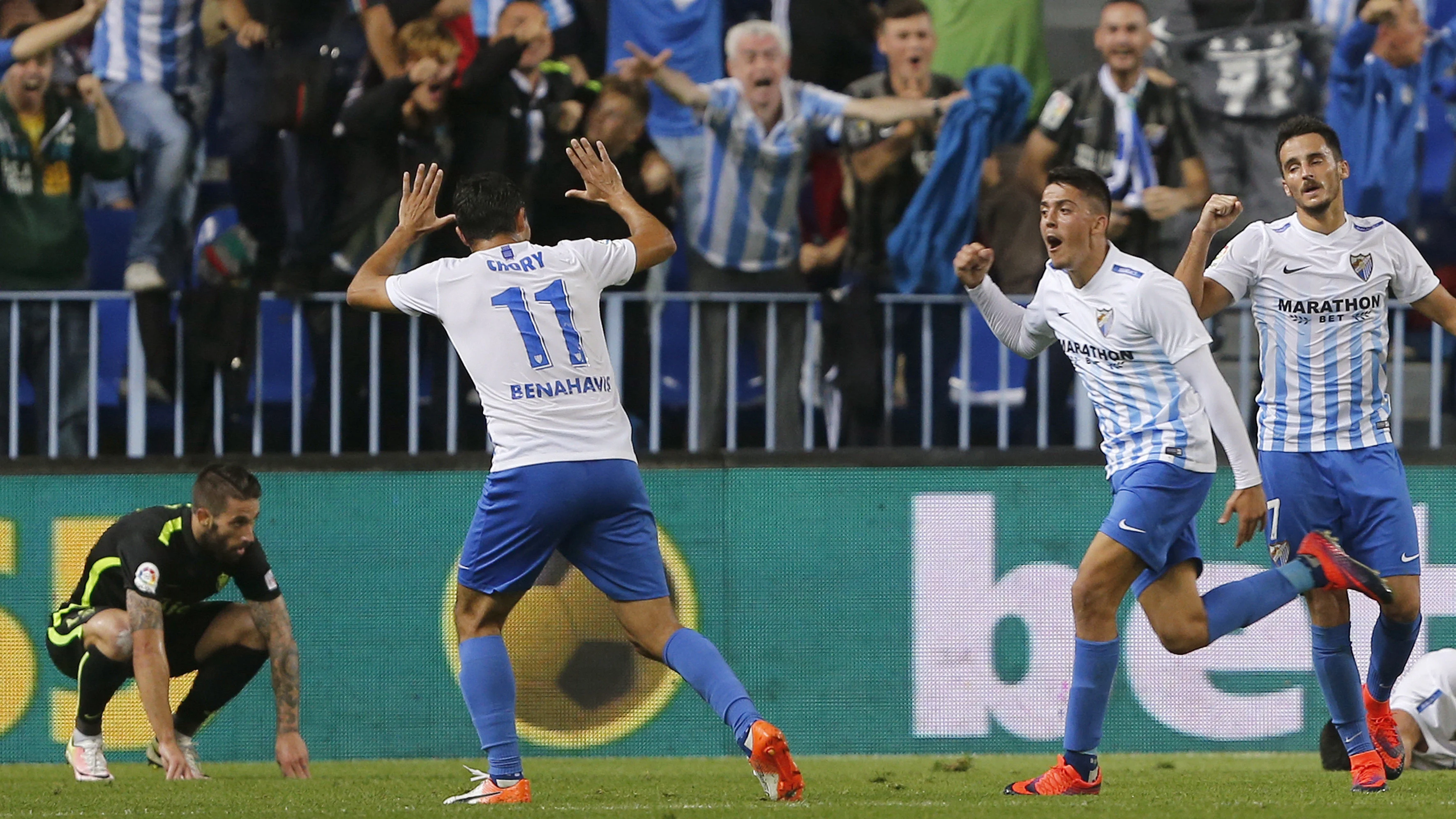 Pablo Fornals celebra un gol ante el Sporting