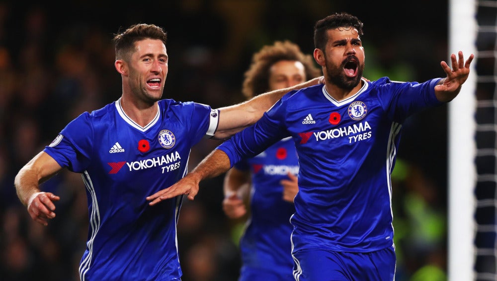 Diego Costa celebra uno de sus goles con el Chelsea