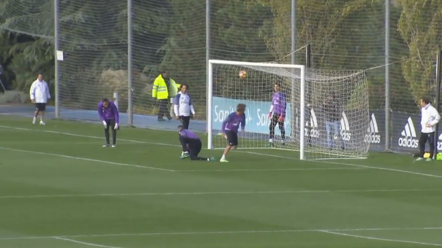 Coentrao se luce en el entrenamiento