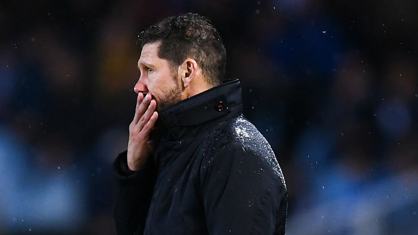 Simeone, con cara de circunstancias Simeone, con cara de circunstancias