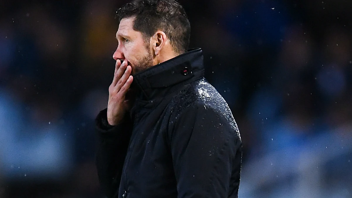 Simeone, con cara de circunstancias Simeone, con cara de circunstancias