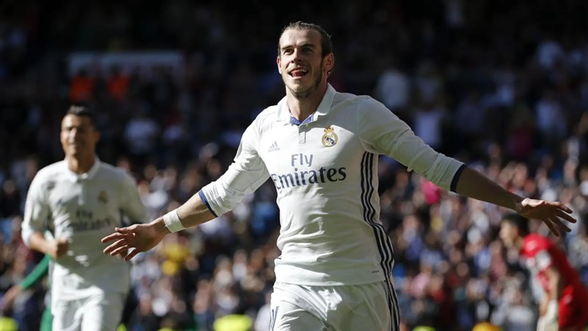 Gareth Bale celebra un gol ante el Leganés