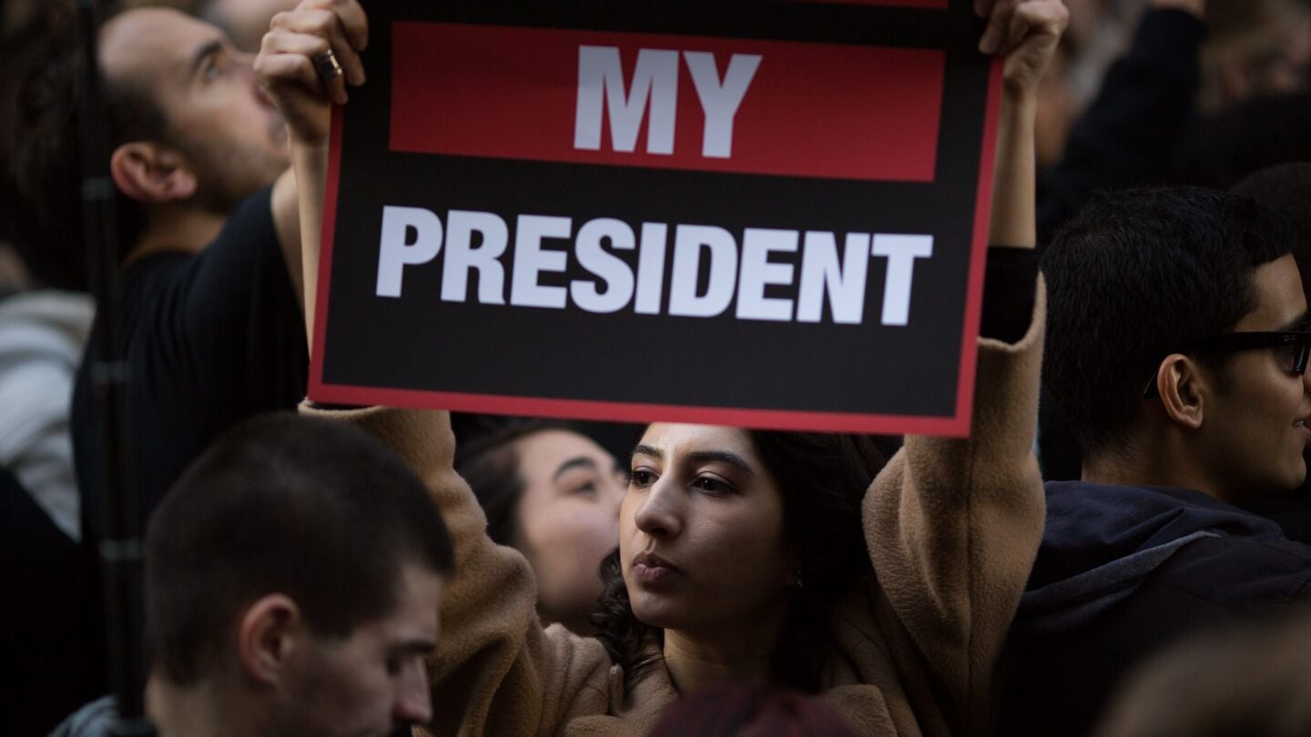 Manifestantes contra Donald Trump en EEUU