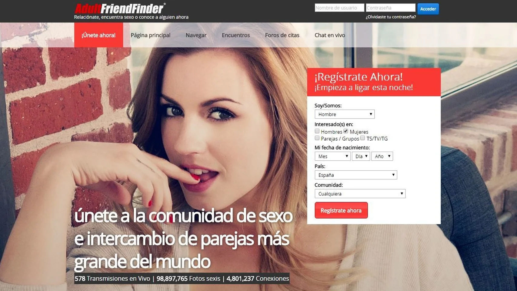 Web de Adult Friend Finder