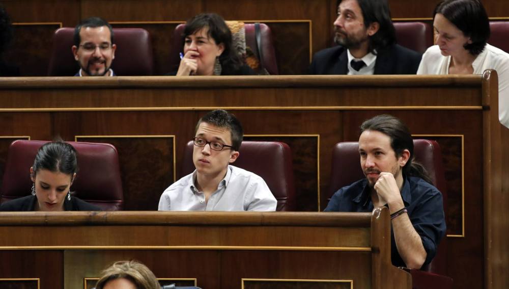 Los diputados de Unidos Podemos en el Congreso