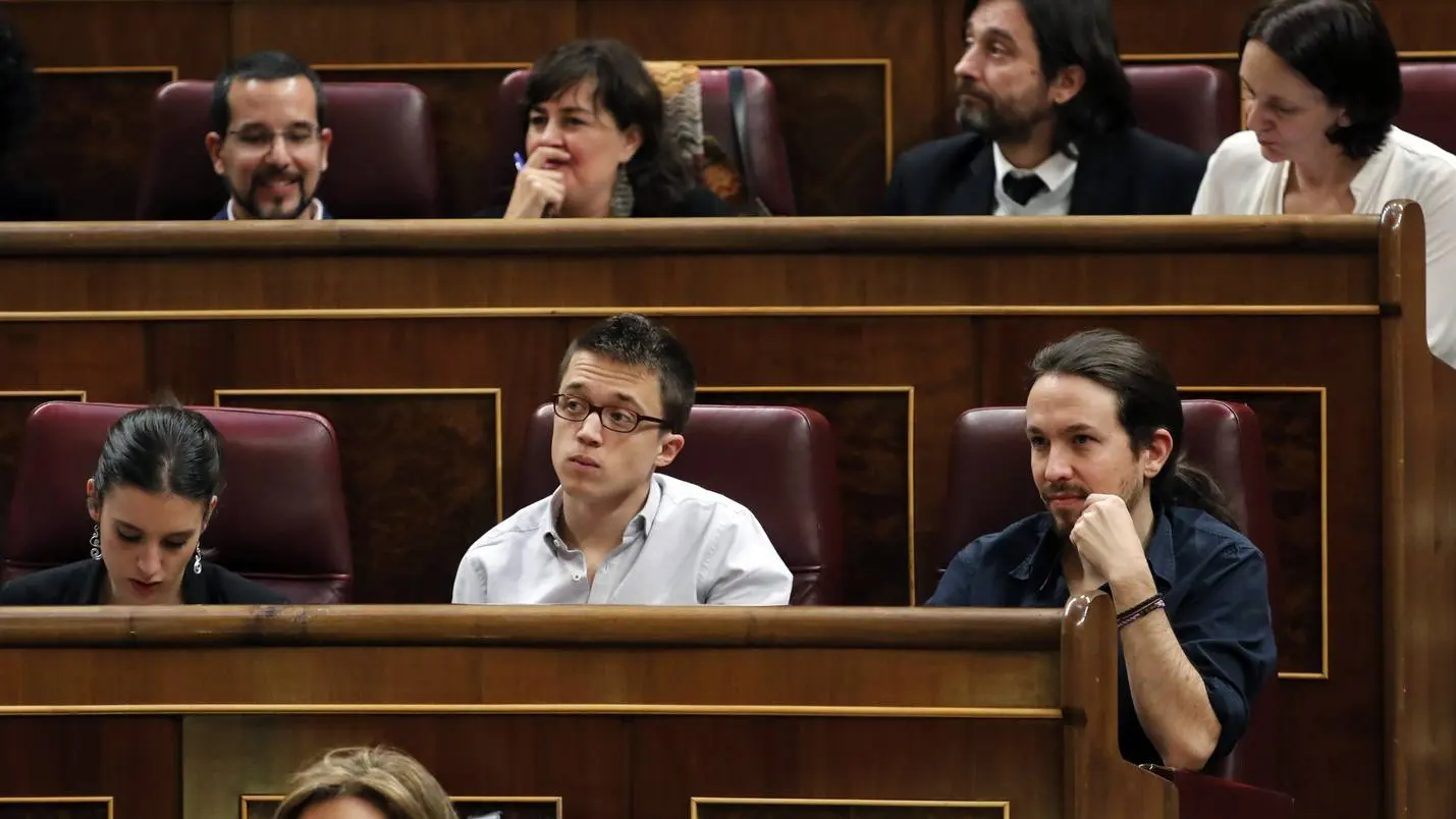 Los diputados de Unidos Podemos en el Congreso