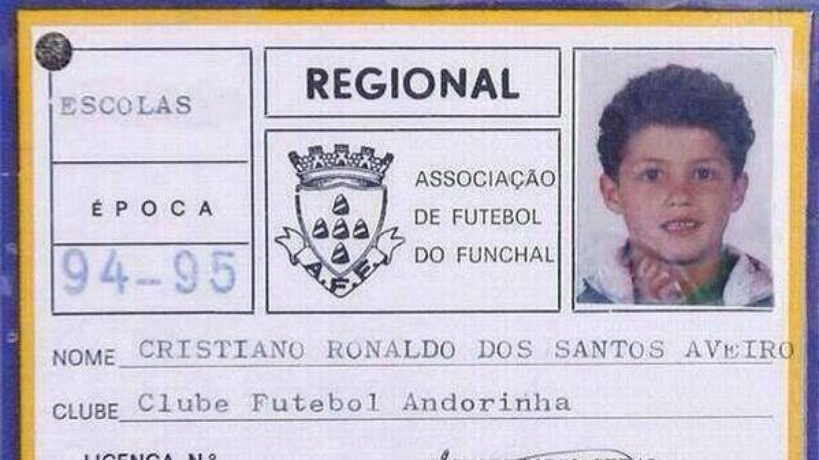 La licencia de Cristiano en su primer equipo