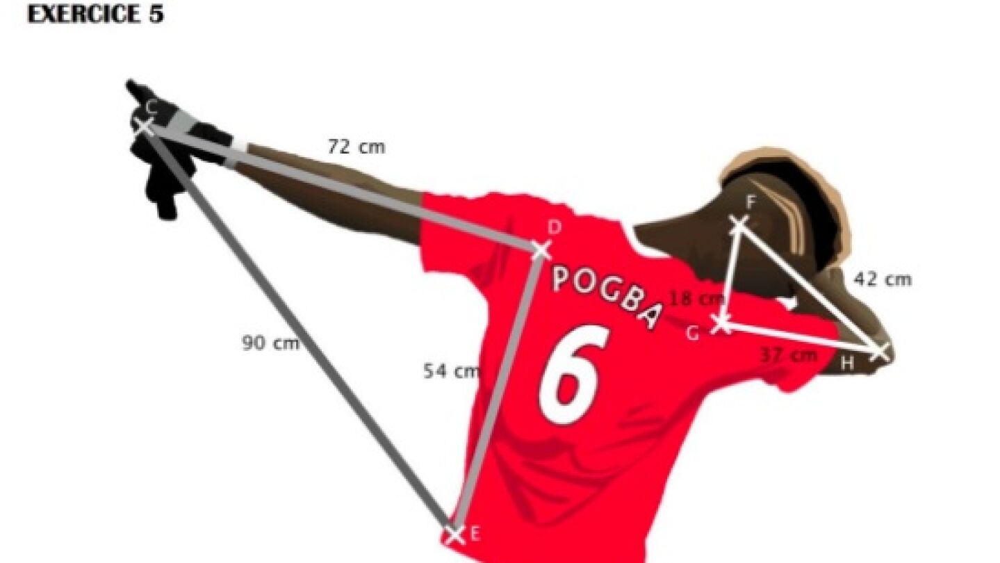 Ejercicio de trigonometr&iacute;a con Paul Pogba
