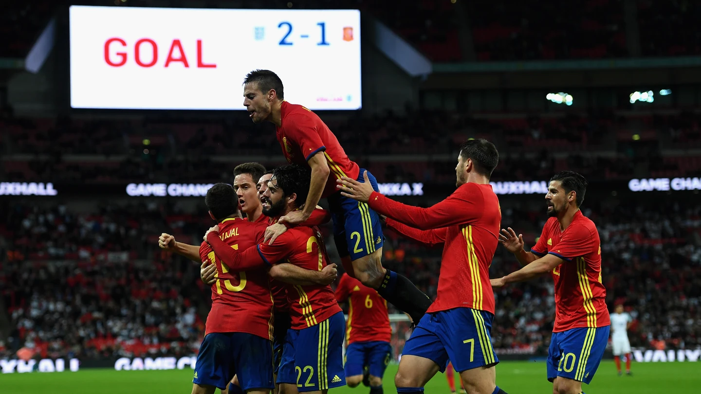 Los jugadores de la Selección celebran un gol Los jugadores de la Selección celebran un gol