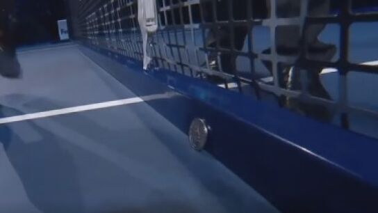 La moneda que se us&oacute; en el saque entre Djokovic y Raonic