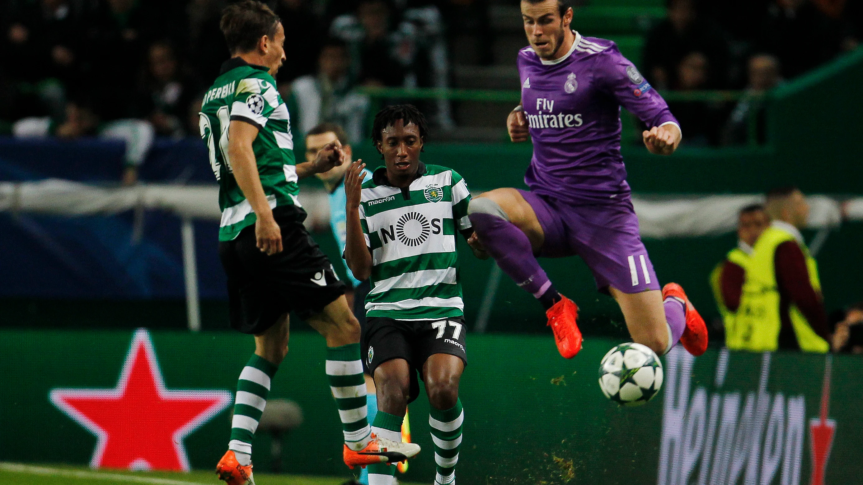 Gareth Bale, en acción ante el Sporting de Portugal