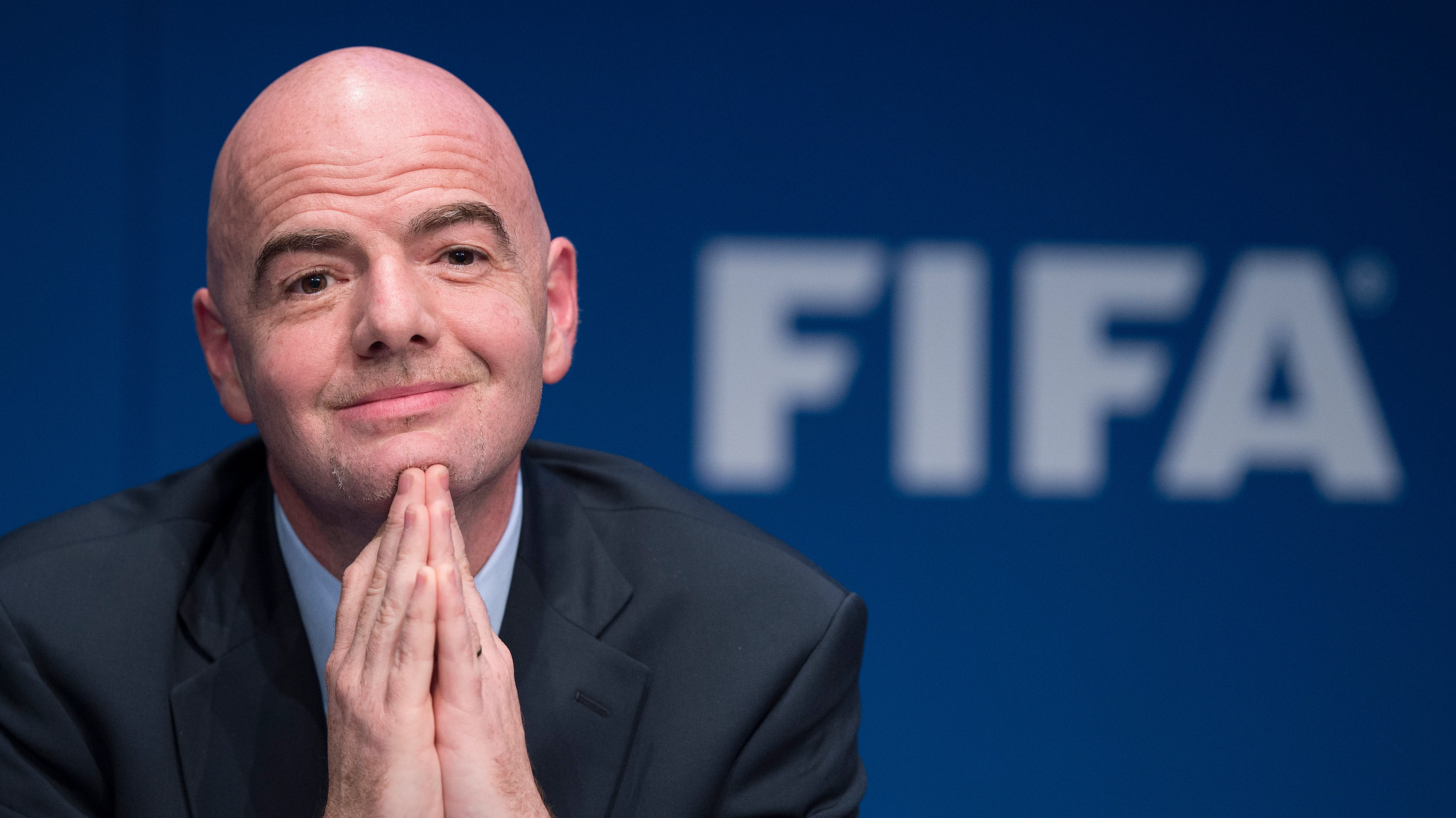 Infantino en una rueda de prensa de FIFA