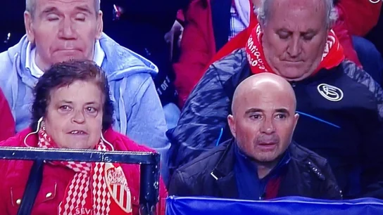 Sampaoli, en la grada Sampaoli, en la grada