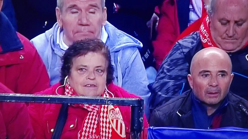 Sampaoli, en la grada Sampaoli, en la grada