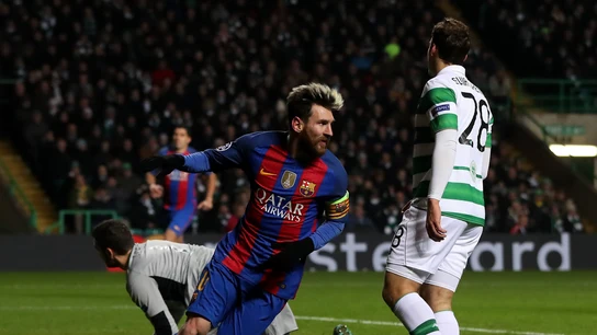 Leo Messi celebra su gol ante el Celtic de Glasgow Leo Messi celebra su gol ante el Celtic de Glasgow